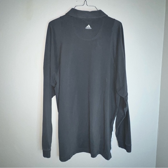 𝅺ADIDAS , Clima Lite, long‎ sleeve polo, size large ,gray - Picture 7 of 9